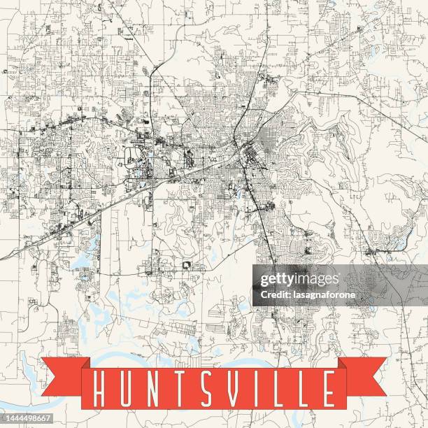 huntsville, alabama, usa vector map - alabama stock illustrations