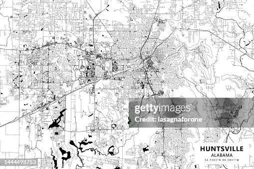 Huntsville, Alabama, USA Vector Map Huntsville, Alabama, USA Vector Map