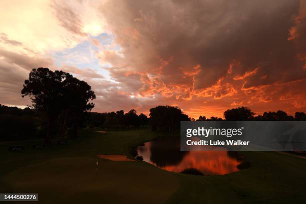 View of the 18th green during Day Two of the Joburg Open at Houghton GC on November 25, 2022 in Johannesburg, South Africa.