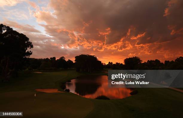 View of the 18th green during Day Two of the Joburg Open at Houghton GC on November 25, 2022 in Johannesburg, South Africa.