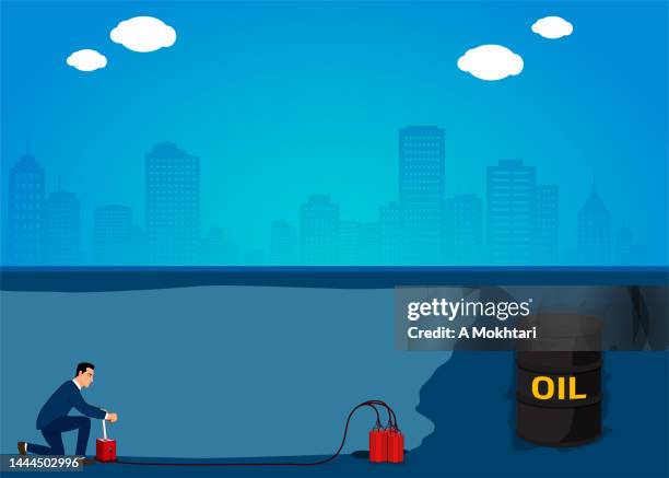 oil exploration. - combustion engine stock illustrations