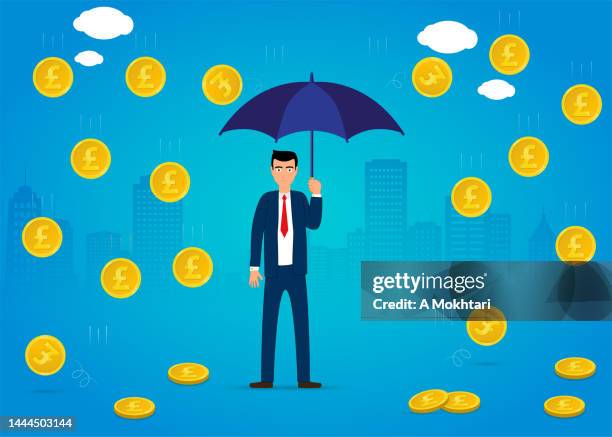 coin rain. pound sterling. - raining pounds stock illustrations