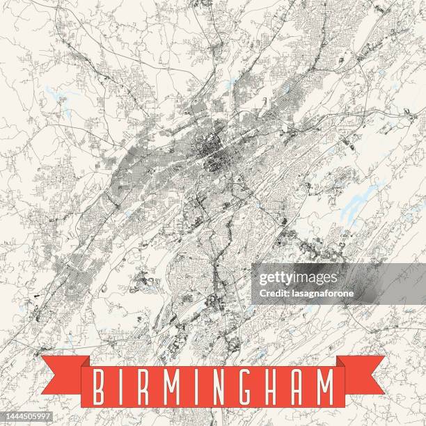 birmingham, alabama, usa vector map - birmingham alabama stock illustrations