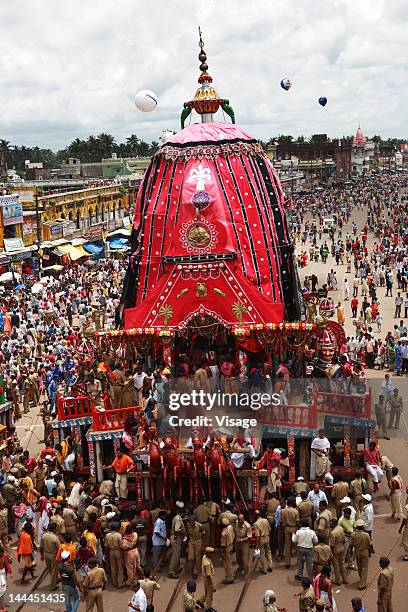 view of puri jagannadh radh yatra, orissa - lord jagannath ratha yatra stock pictures, royalty-free photos & images