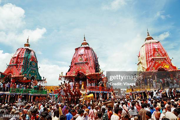 view of puri jagannadh radh yatra, orissa - odisha stock-fotos und bilder