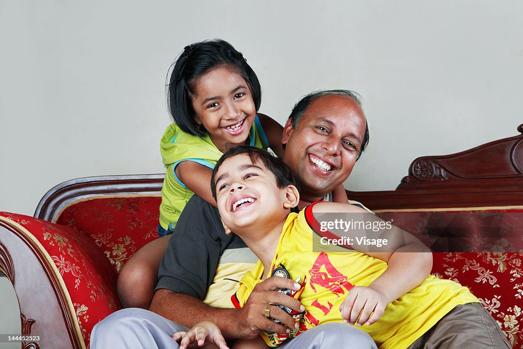 Kids with their grandfather