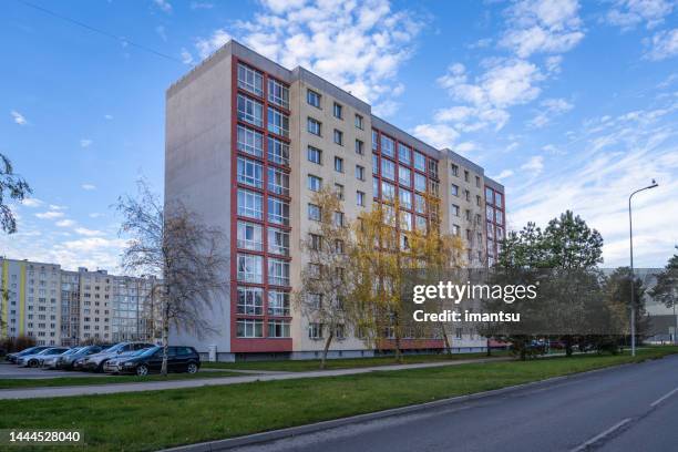 social housing in purvciems district in riga - affordable housing stock pictures, royalty-free photos & images