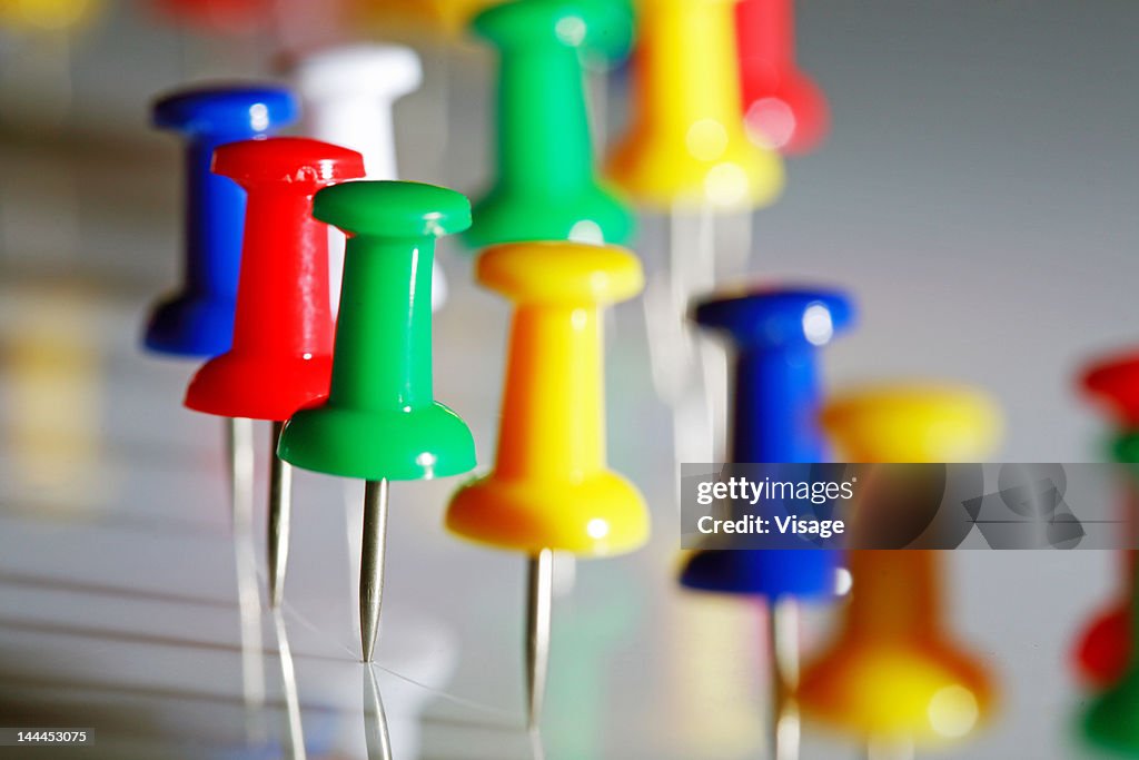 Pin Drawing Color Multicoloured Drawing Pins High-Res Stock Photo - Getty Images
