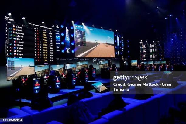 General view inside the arena during the Regional Finals for the Nations Cup at the Gran Turismo World Series Finals at Monte-Carlo Sporting Club on...