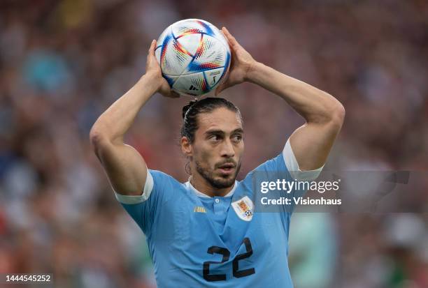 Martin Caceres of Uraguay in action during the FIFA World Cup Qatar 2022 Group H match between Uruguay and Korea Republic at Education City Stadium...