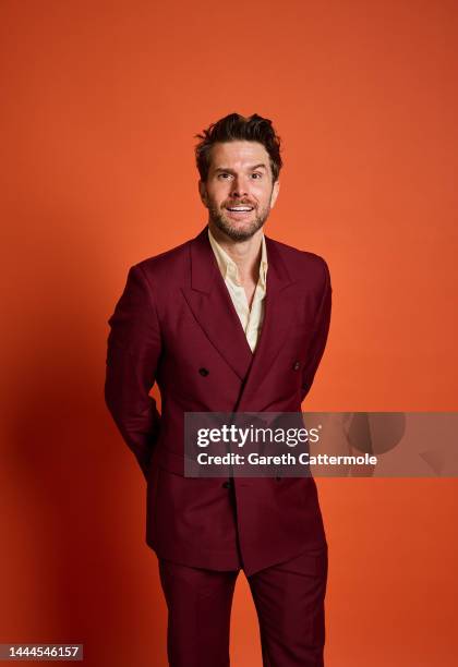 Joel Dommett poses during a portrait session at the GAY TIMES Honours Awards 2022, held at Magazine London on November 25, 2022 in London, England.