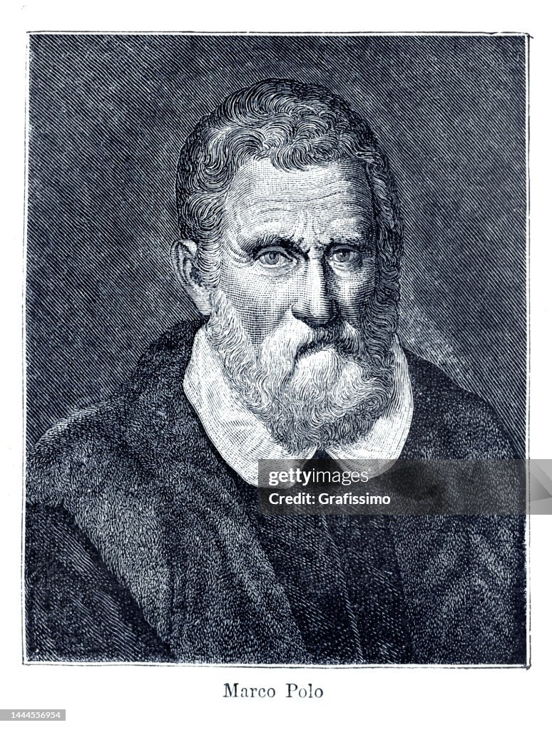 Explorer Marco Polo portrait engraving