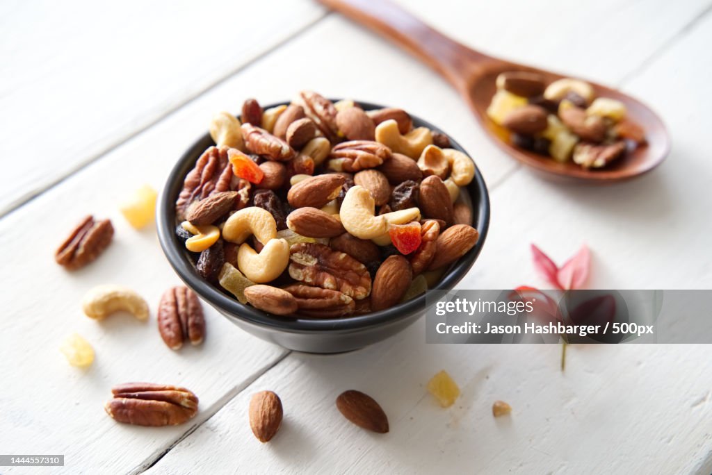 Mix nuts and dried fruits background and wallpaper Seen in top view of mix nuts a,United States,USA