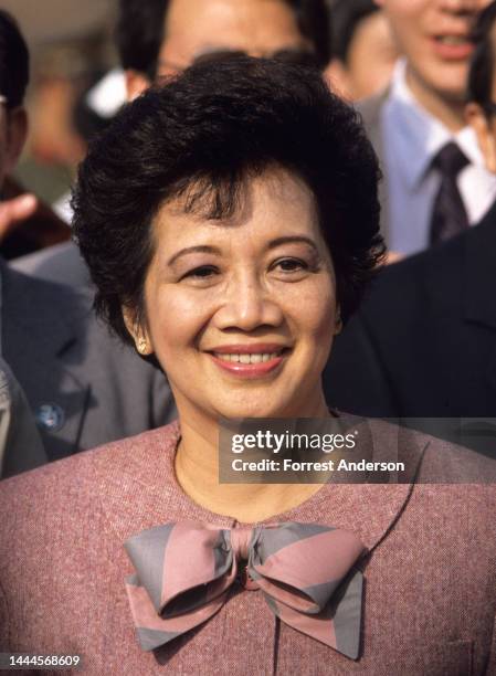Philippines President Corazon Aquino, Beijing, China, April 16, 1989.