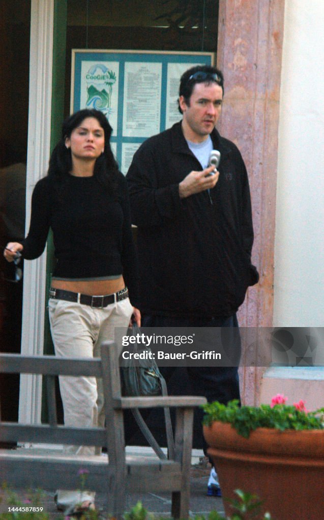 Jodi Lyn O'Keefe and John Cusack are seen on October 25, 2003 in Los