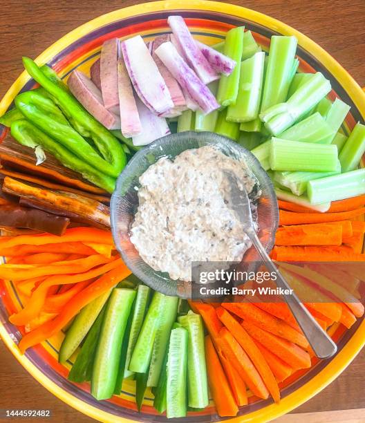 hors d'oeuvres of raw vegetables - crudites stock pictures, royalty-free photos & images