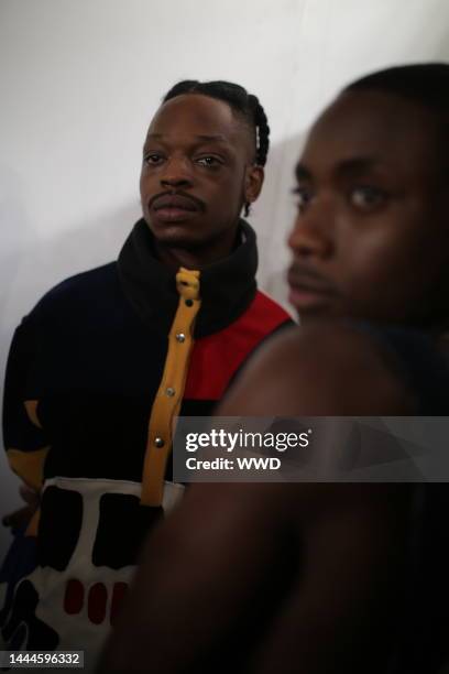 Backstage at Bethany Williams LFW Men's Fall 2020, photographed in London on 04 January 2020