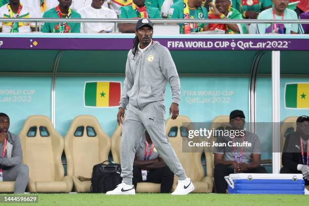 Coach of Senegal Aliou Cisse during the FIFA World Cup Qatar 2022 Group A match between Qatar and Senegal at Al Thumama Stadium on November 25, 2022...