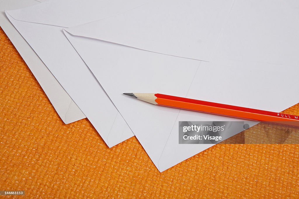 Pencil on envelopes