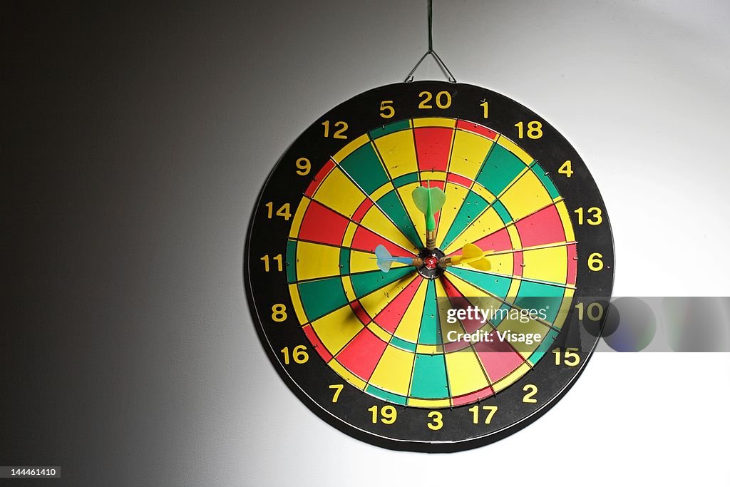 Darts on a dartboard