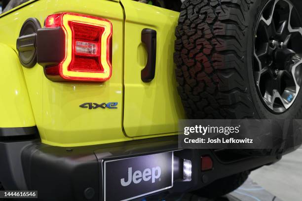 Detail image of the Jeep Wrangler 4xe on November 25, 2022 in Los Angeles, California.