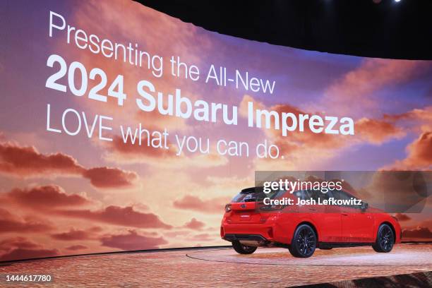 The Subaru Impreza is on display at the Los Angeles Auto Show on November 25, 2022 in Los Angeles, California.