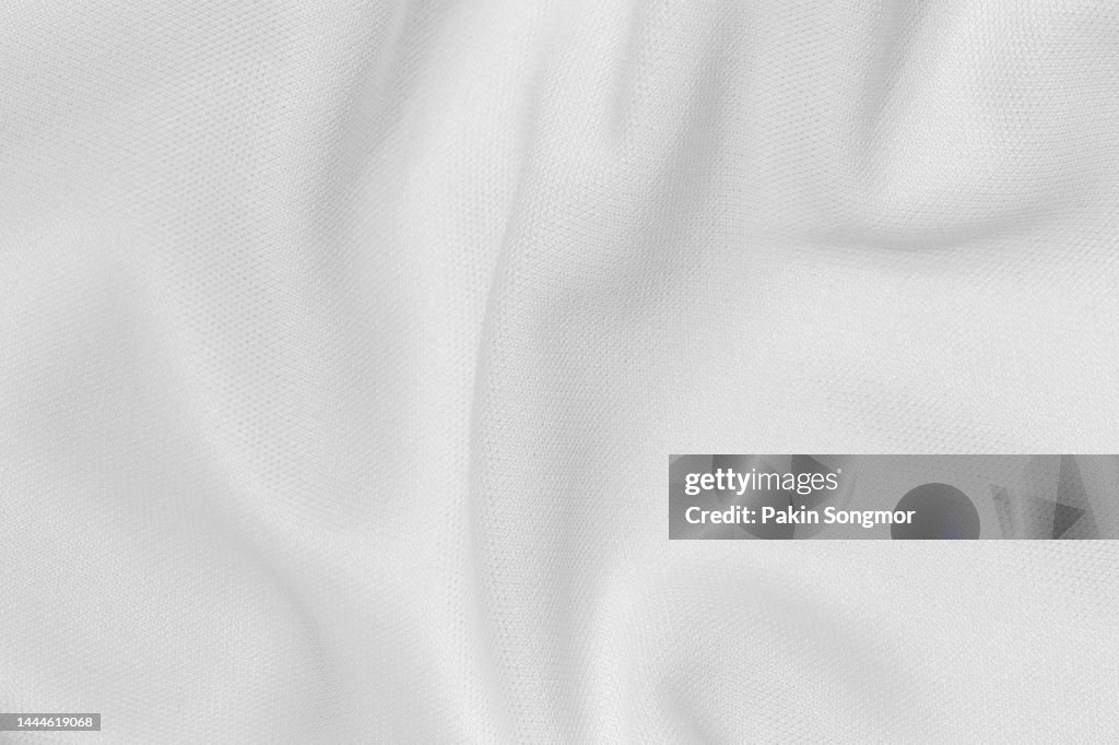 White color fabric cloth polyester texture and textile background.