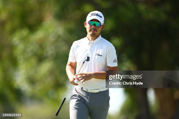 Masahiro Kawamura of Japan looks on during Day 3 of the 2022 Australian PGA Championship at the Royal Queensland Golf Club on November 26, 2022 in...