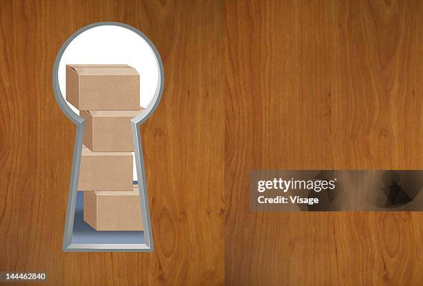 a conceptual image - four boxes stacked stock illustrations