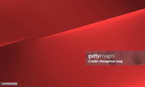 abstract red inclined plane shaped stacking under lights. - paper plane stock-fotos und bilder