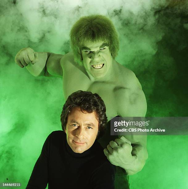 Cast member Lou Ferrigno as the 'Hulk' and Bill Bixby as David Bruce Banner. The television program originally aired on CBS from March 1978 to June...
