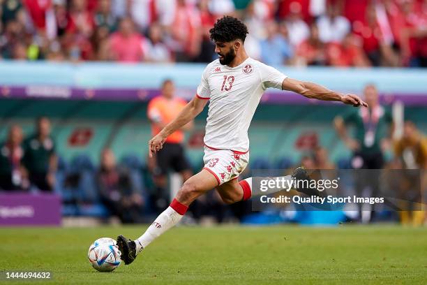 Ferjani Sassi of Tunisia in action during the FIFA World Cup Qatar 2022 Group D match between Tunisia and Australia at Al Janoub Stadium on November...