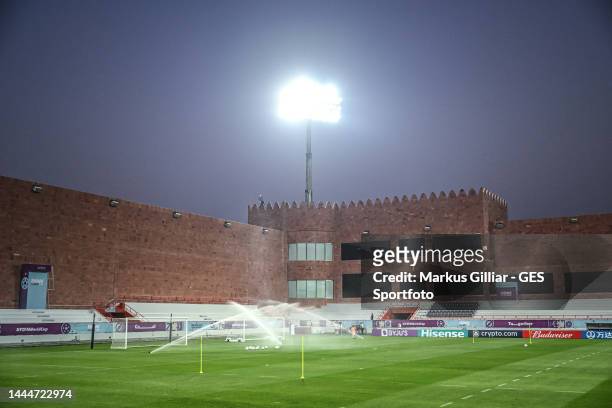 General view inside the stadium during the Germany training session at Al Shamal Stadium on November 25, 2022 in Al Ruwais, Qatar.