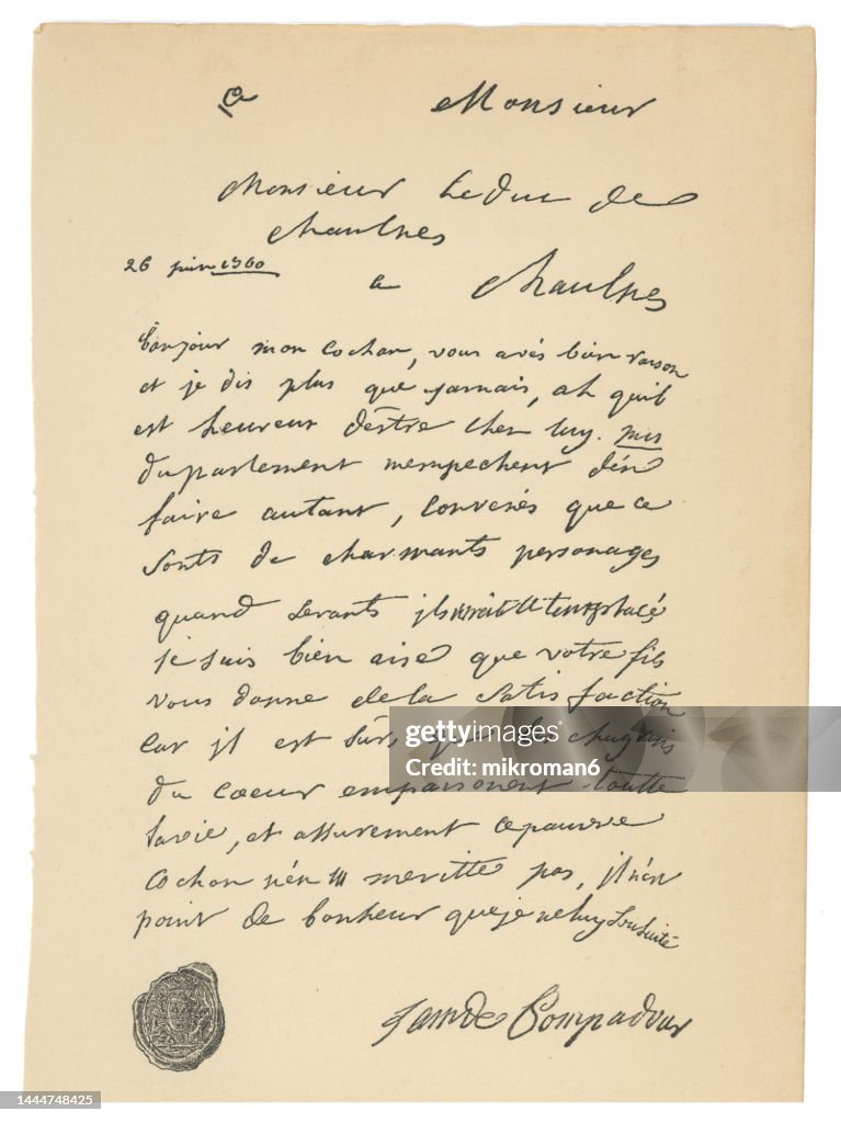 Handwriting letter Emperor Joseph II with reference to the just received news of the death of Frederick the Great