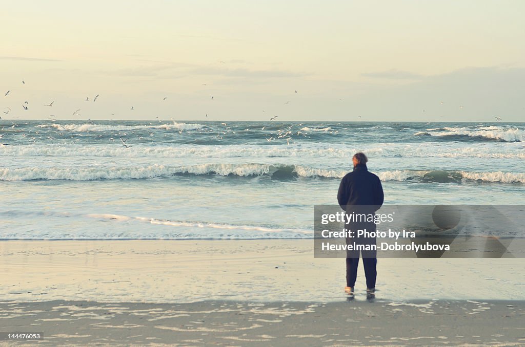 Young man by sea