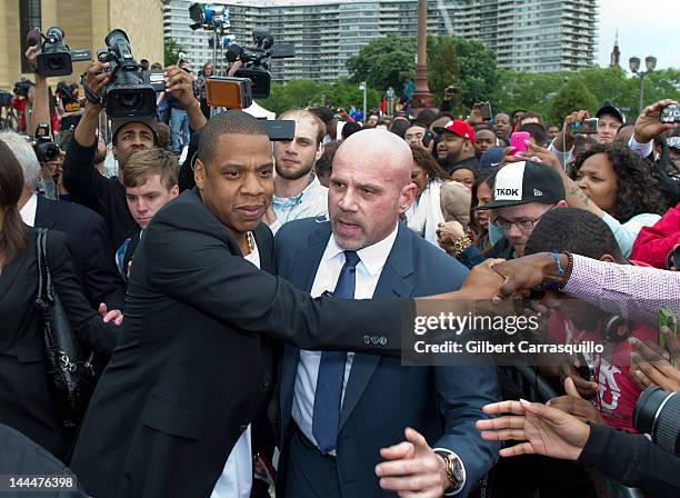 Jay-Z attends the press conference announcing the 'Budweiser Made in America' music festival at Philadelphia Museum of Art on May 14, 2012 in...