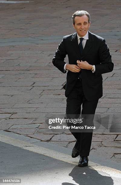Deputy Minister of Finance and Economy Vittorio Grilli arrives the Consob's annual meeting at Palazzo Mezzanotte on May 14, 2012 in Milan, Italy. The...