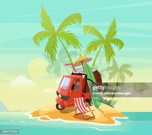 island - deck chair stock illustrations