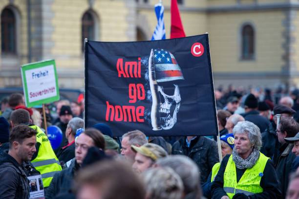 DEU: Far-Right Protest At U.S. Consulate In Leipzig