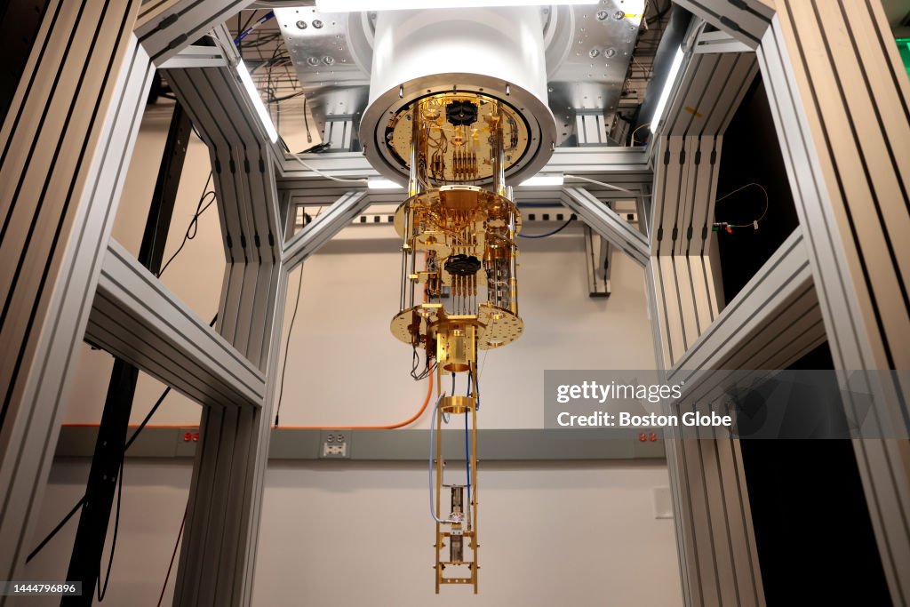 Amazon Quanutm Computing The Dilution refrigerator is seen inside Amazon's quantum networking ...