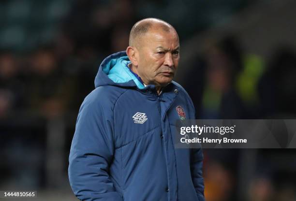 Eddie Jones of England before the Autumn International match between England and South Africa at Twickenham Stadium on November 26, 2022 in London,...