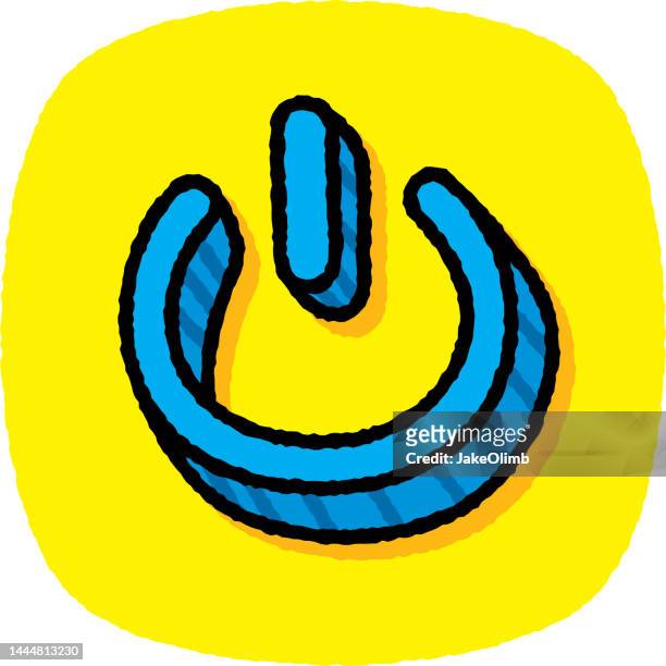 ilustraciones, imágenes clip art, dibujos animados e iconos de stock de power icon doodle 7 - toggle switch