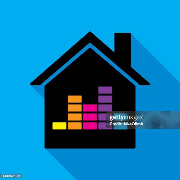 house sound eq icon flat - dance music stock illustrations