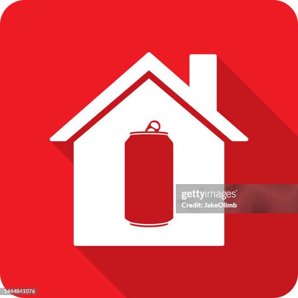 house soda can icon silhouette 1 - drinks can production stock illustrations