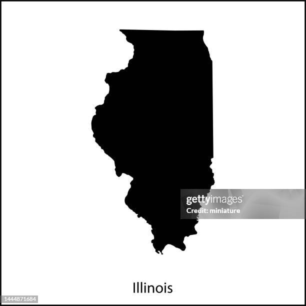 stockillustraties, clipart, cartoons en iconen met illinois map - illinois