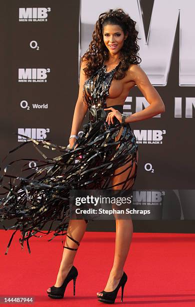 Micaela Schaefer attends the "Men In Black 3" German premiere at O2 World, Muehlenstrasse, on May 14, 2012 in Berlin, Germany.