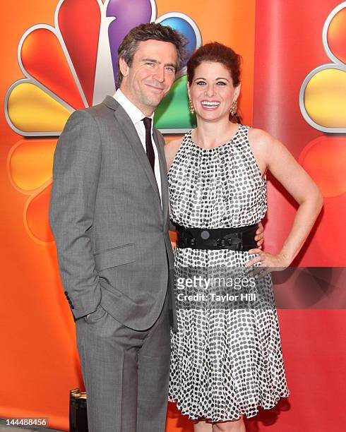 Actors Jack Davenport and Debra Messing attend NBC's Upfront Presentation at 51st Street on May 14, 2012 in New York City.