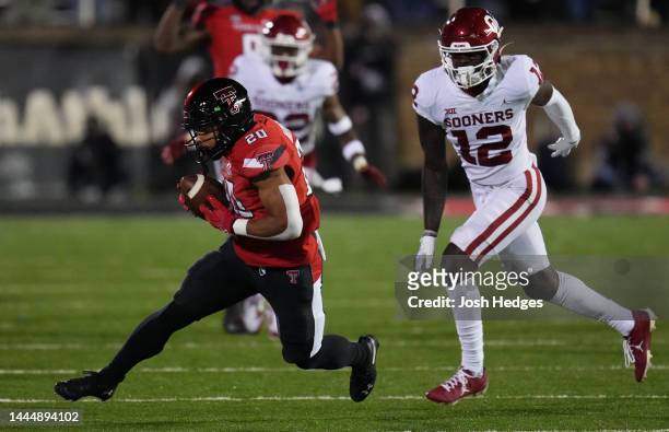 Nehemiah Martinez I of the Texas Tech Red Raiders catches a pass during the third quarter against the Oklahoma Sooners at Jones AT&T Stadium on...