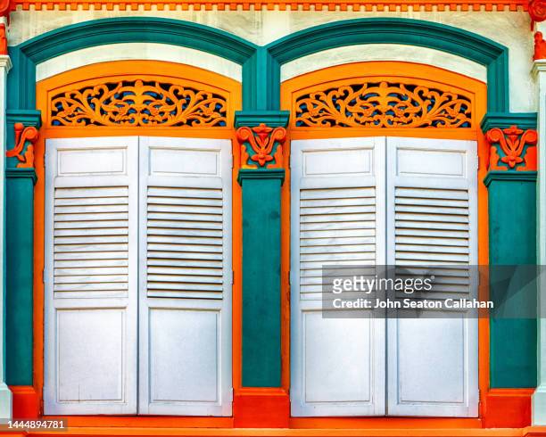 singapore, joo chiat, shophouse - peranakan culture stock pictures, royalty-free photos & images