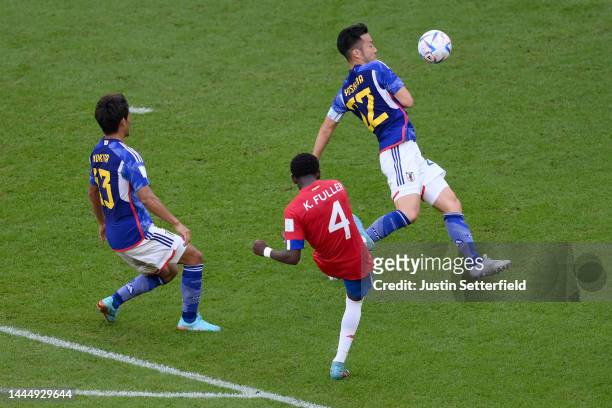 Keysher Fuller of Costa Rica scores their team's first goal during the FIFA World Cup Qatar 2022 Group E match between Japan and Costa Rica at Ahmad...